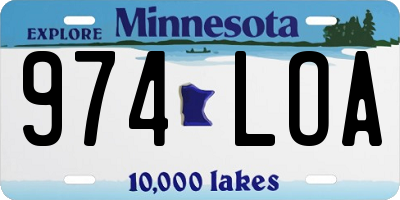MN license plate 974LOA
