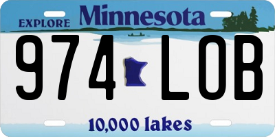 MN license plate 974LOB