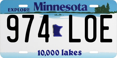 MN license plate 974LOE