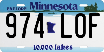 MN license plate 974LOF