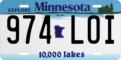 MN license plate 974LOI
