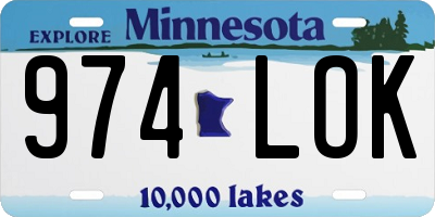 MN license plate 974LOK