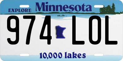 MN license plate 974LOL
