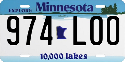 MN license plate 974LOO