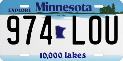 MN license plate 974LOU