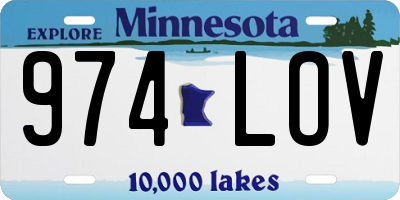 MN license plate 974LOV