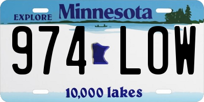 MN license plate 974LOW