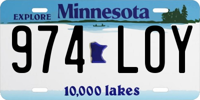 MN license plate 974LOY
