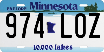MN license plate 974LOZ