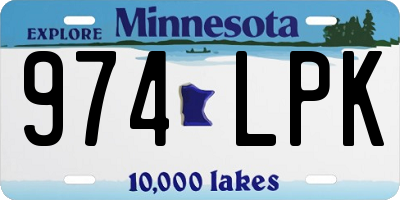 MN license plate 974LPK