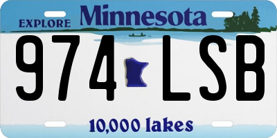MN license plate 974LSB