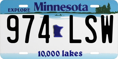 MN license plate 974LSW