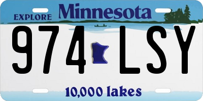 MN license plate 974LSY