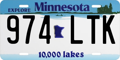 MN license plate 974LTK