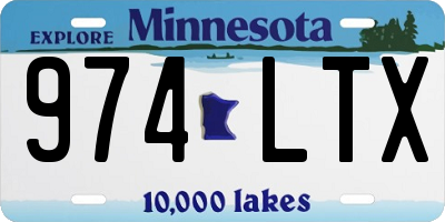 MN license plate 974LTX