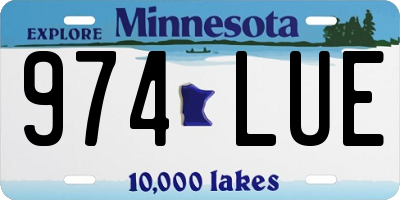 MN license plate 974LUE