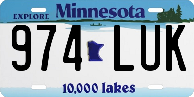 MN license plate 974LUK