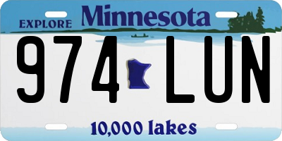 MN license plate 974LUN