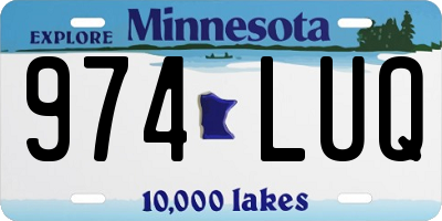 MN license plate 974LUQ