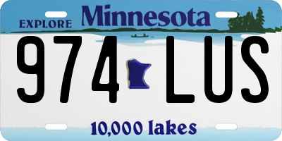 MN license plate 974LUS