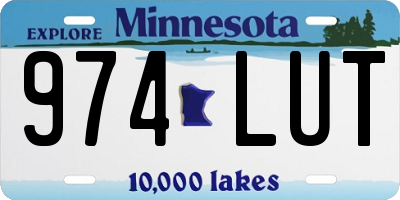 MN license plate 974LUT