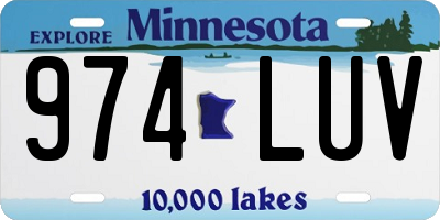 MN license plate 974LUV