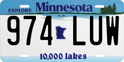 MN license plate 974LUW