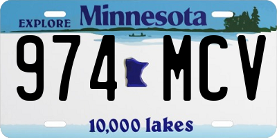 MN license plate 974MCV