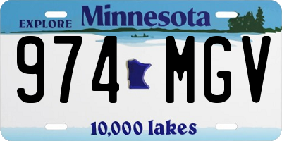 MN license plate 974MGV