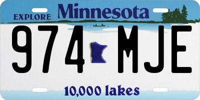 MN license plate 974MJE