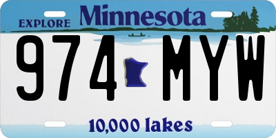 MN license plate 974MYW