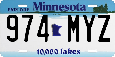 MN license plate 974MYZ