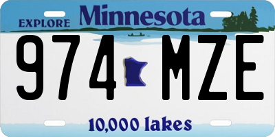 MN license plate 974MZE