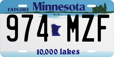 MN license plate 974MZF