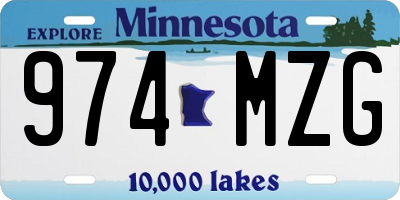 MN license plate 974MZG