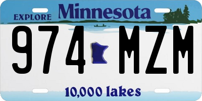 MN license plate 974MZM