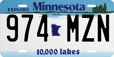 MN license plate 974MZN