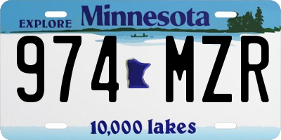 MN license plate 974MZR