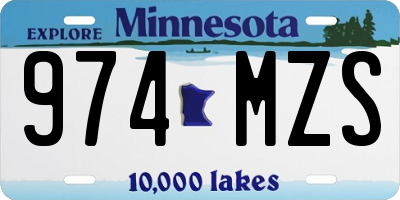 MN license plate 974MZS