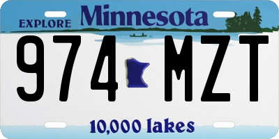 MN license plate 974MZT