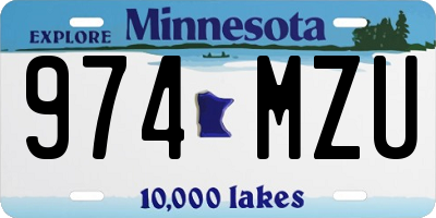 MN license plate 974MZU