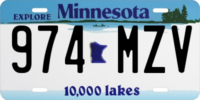 MN license plate 974MZV
