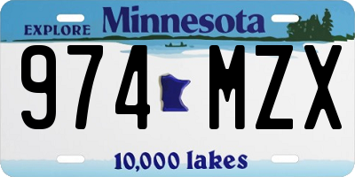 MN license plate 974MZX