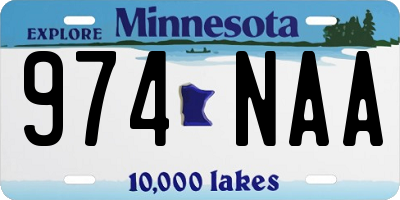 MN license plate 974NAA