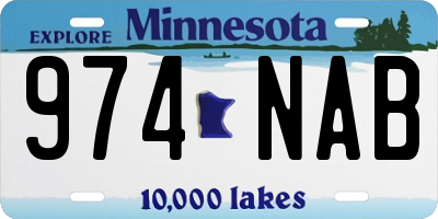 MN license plate 974NAB