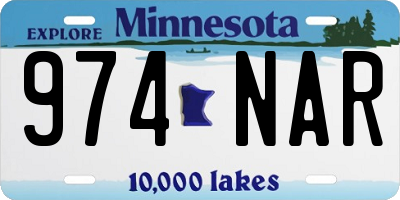 MN license plate 974NAR
