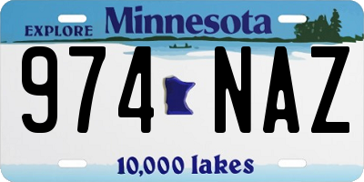 MN license plate 974NAZ
