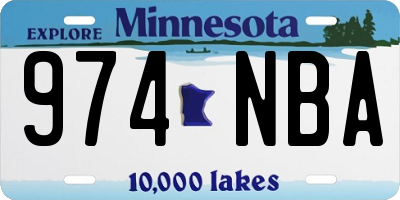 MN license plate 974NBA