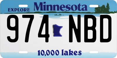 MN license plate 974NBD