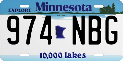 MN license plate 974NBG